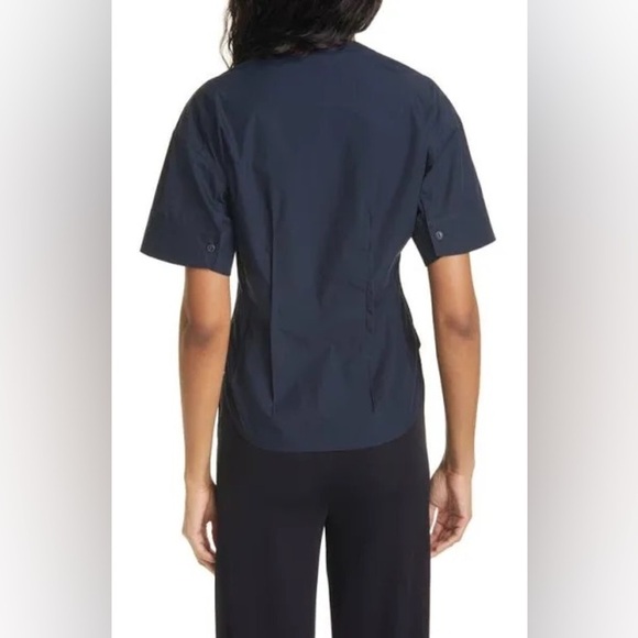 Rag & Bone Victorine Short Sleeve Button Front Shirt Night Blue - Picture 7 of 12